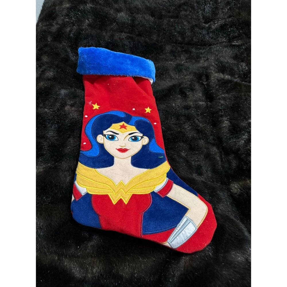Wonder Woman Cartoon Christmas Stocking Holiday Decor DC Comics Superhero Girls